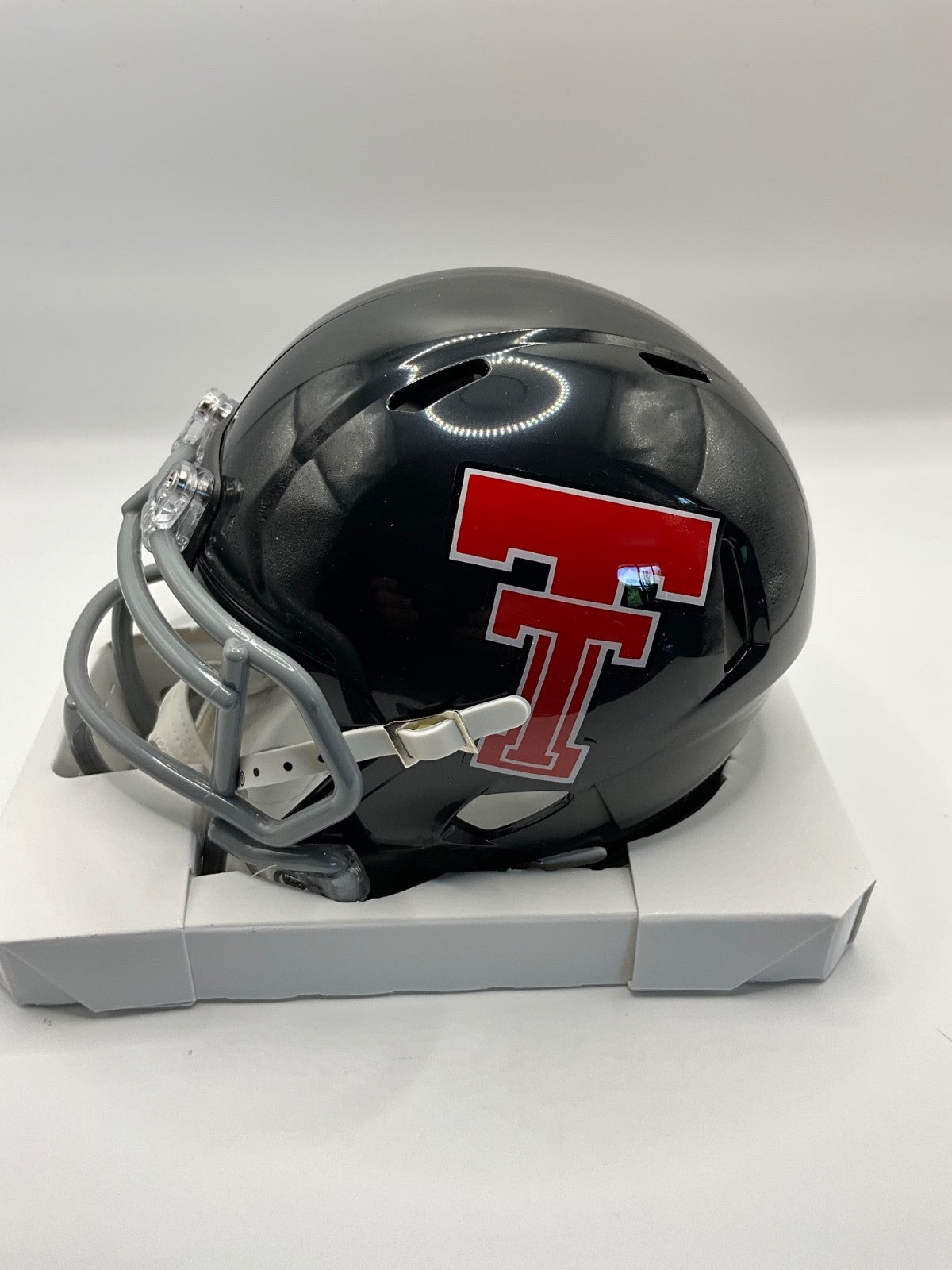 WES WELKER TEXAS TECH RED RAIDERS SIGNED SPEED BLACK MINI HELMET JSA