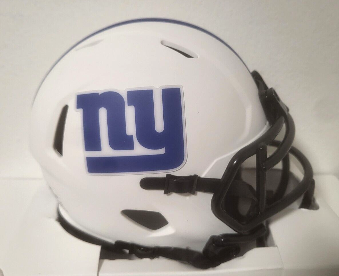 NFL NEW YORK GIANTS TEAM LOGO UNSIGNED ECLIPSE WHITE RIDDELL MINI HELMET