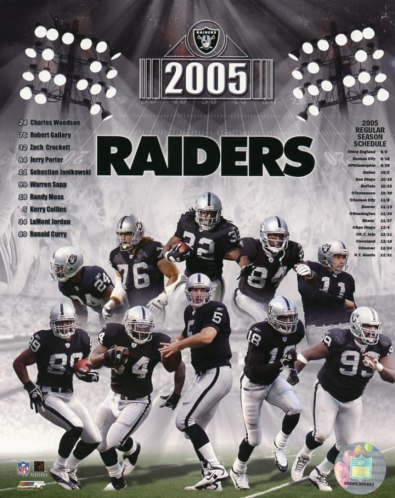 2005 OAKLAND RAIDERS COLLAGE UNSIGNED 8X10 PHOTO