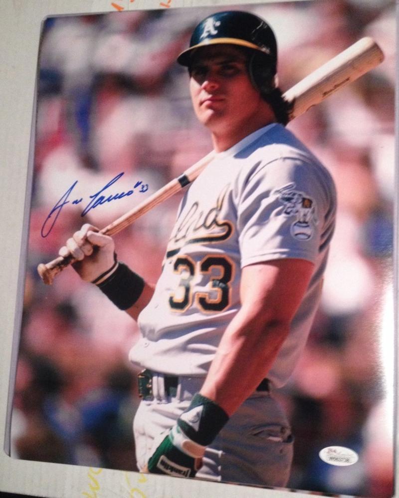 JOSE CANSECO Signed Autograph Auto 11x14 Photo Oakland Athletics A's JSA Witness