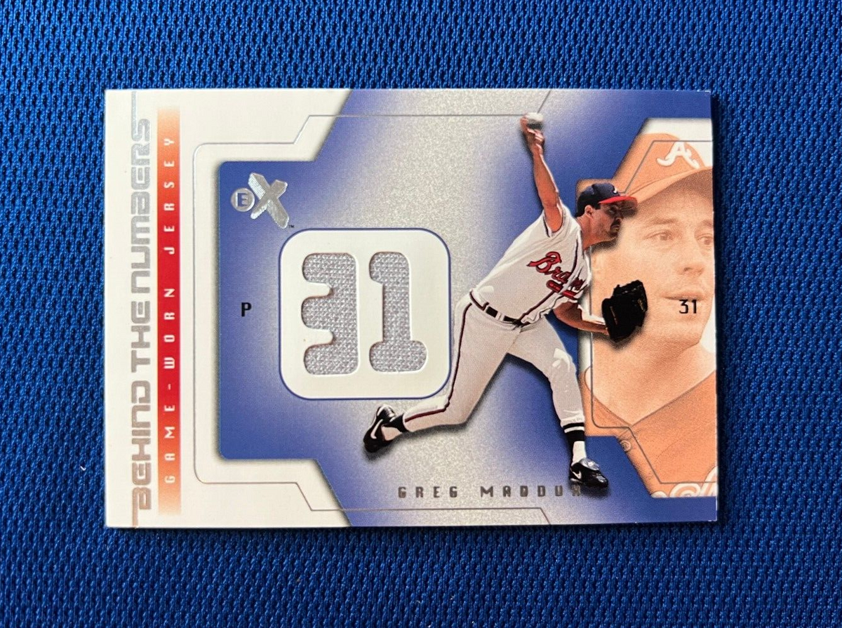 2002 FLEER EX GREG MADDUX ATLANTA BRAVES BEHIND THE NUMBERS JERSEY CARD
