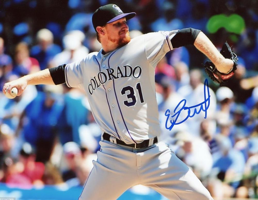 EDDIE BUTLER COLORADO ROCKIES SIGNED 8X10 PHOTO W/COA