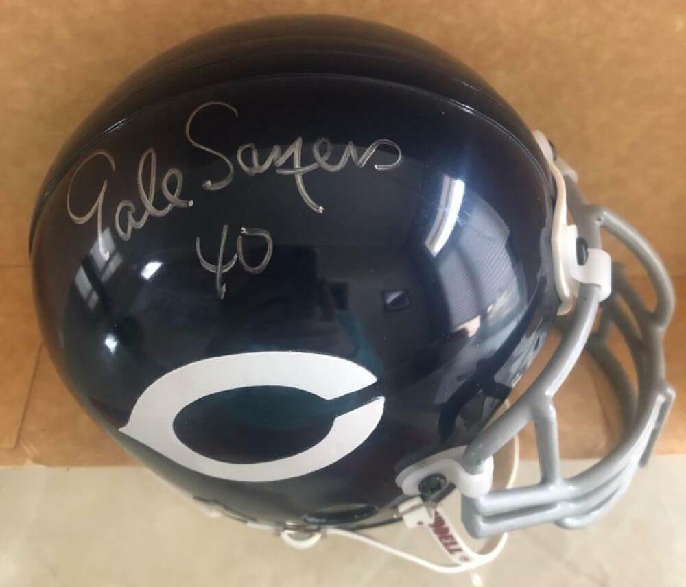 GALE SAYERS CHICAGO BEARS SIGNED VINTAGE AUTHENTIC MINI HELMET BECKETT Y12344