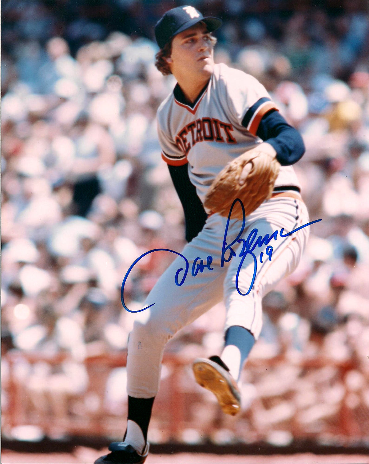 DAVE ROZEMA DETROIT TIGERS SIGNED AUTOGRAPHED 8X10 PHOTO W/COA