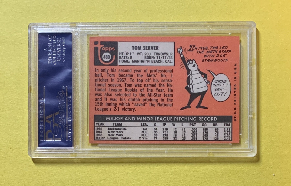 1969 TOPPS TOM SEAVER #480 PSA VG-EX 4 METS