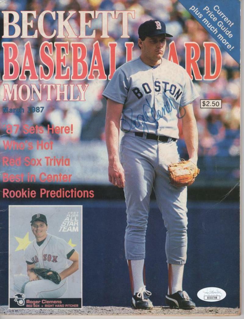 ROGER CLEMENS RED SOX SIGNED BECKETT MONTHLY MARCH 1987 JSA EE33708