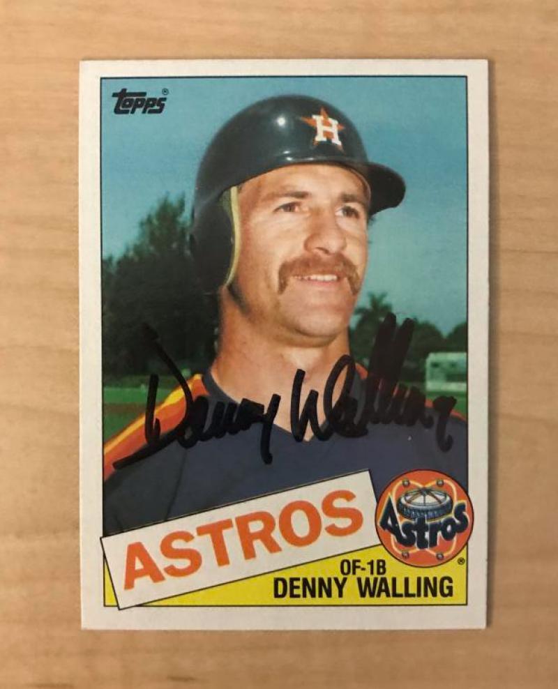 DENNY WALLING HOUSTON ASTROS SIGNED AUTOGRAPHED 1985 TOPPS CARD #382 W/COA 