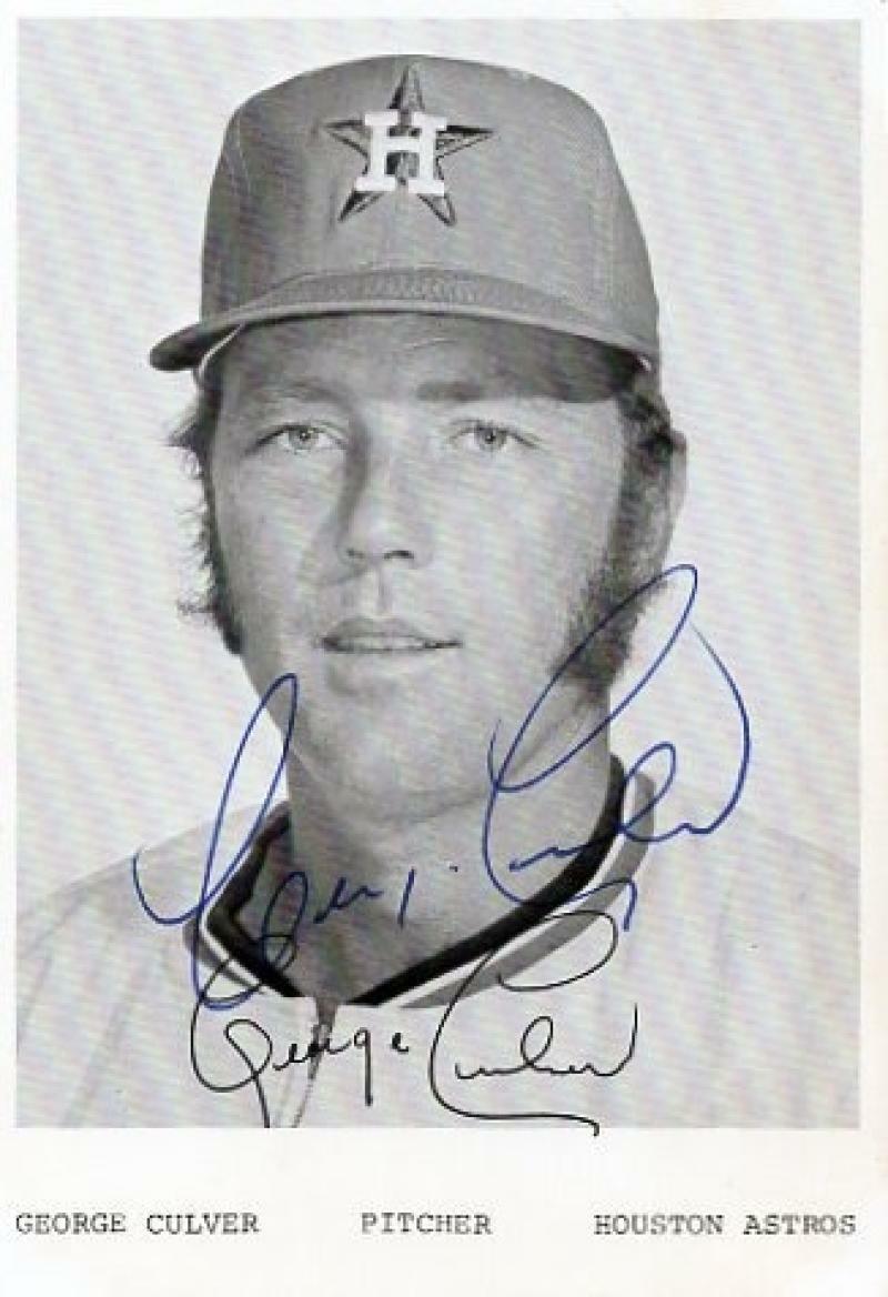 GEORGE CULVER HOUSTON ASTROS SIGNED 4X6 POSTCARD W/ COA