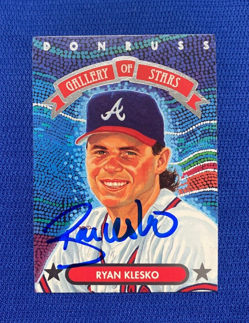 1992 DONRUSS RYAN KLESKO ATLANTA BRAVES GALLERY OF STARS SIGNED GS-10 CARD COA *