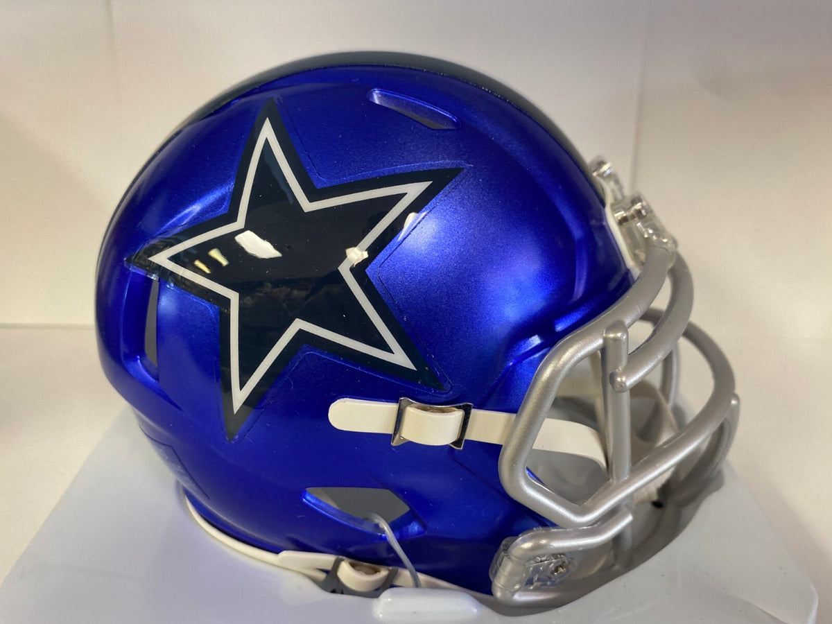 NFL FOOTBALL DALLAS COWBOYS FLASH TEAM LOGO MINI HELMET UNSIGNED