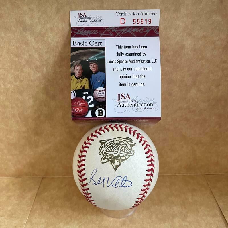 BOBBY VALENTINE METS 9-11 SIGNED AUTO  2000 WORLD SERIES BASEBALLL JSA D55619