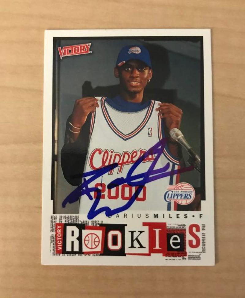 DARIUS MILES LOS ANGELES CLIPPERS AUTOGRAPHED 00-01 VICTORY CARD #273 W/COA