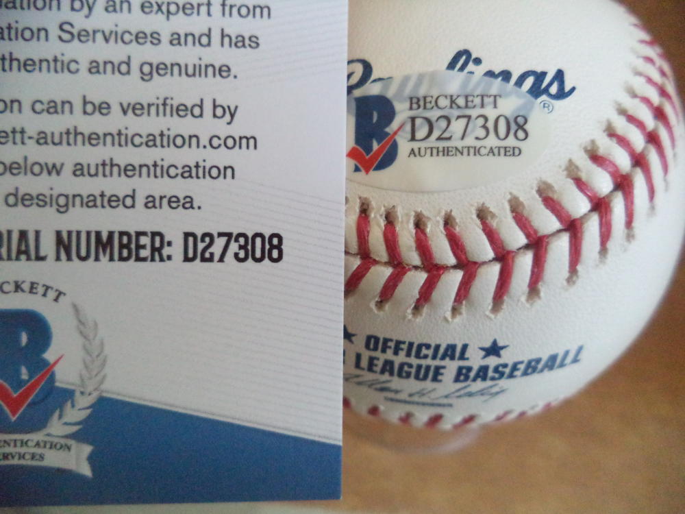 GENE HERMANSKI DODGERS/PIRATES/CUBS SIGNED AUTO M.L. BASEBALL BECKETT D27308