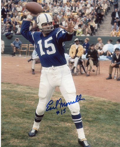 EARL MORRALL BALTIMORE COLTS SIGNED 8X10 PHOTO W/COA