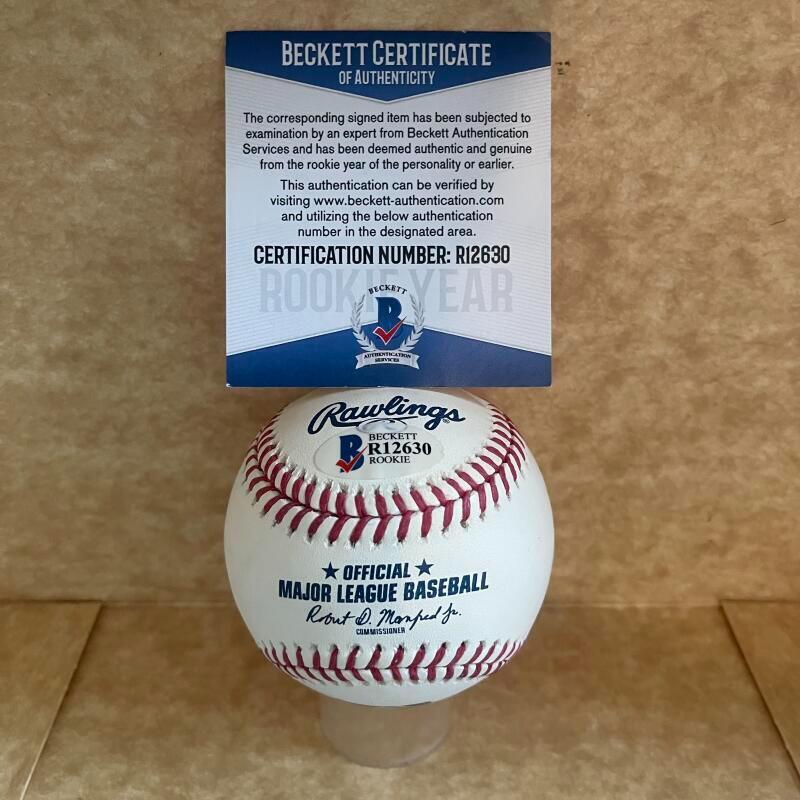 ALEX BOHM PHILLIES SIGNED AUTOGRAPHED M.L. BASEBALL BECKETT AUTH