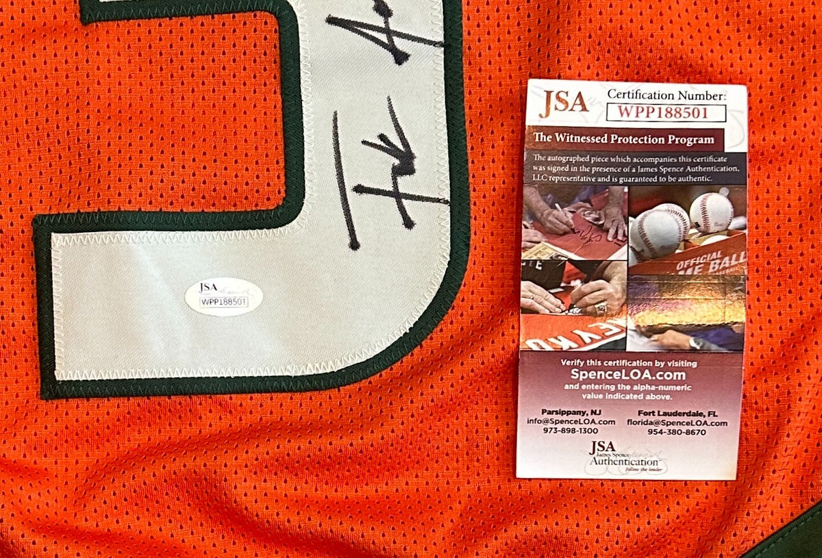 FRANK GORE MIAMI SIGNED AUTOGRAPHED ORANGE CUSTOM JERSEY SZ XL JSA