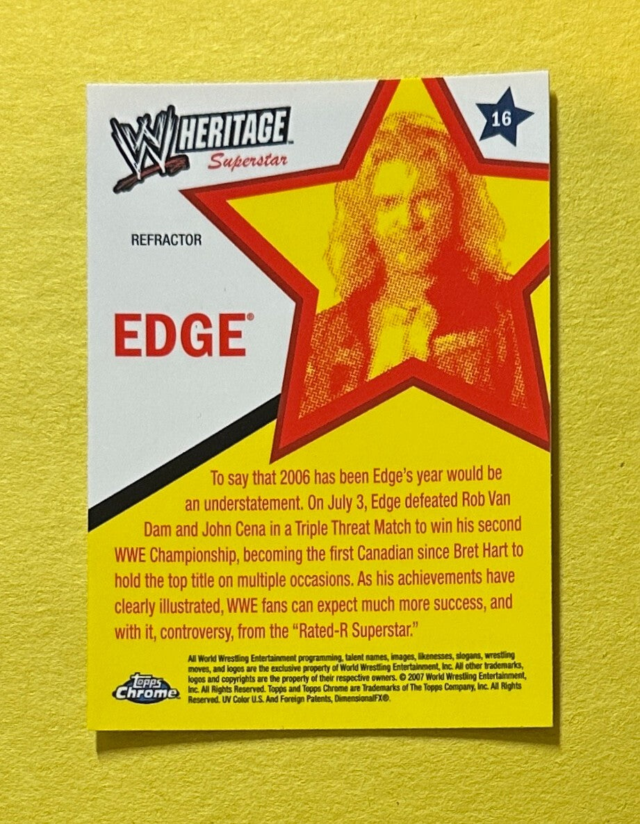 2007 TOPPS HERITAGE WWE CHROME EDGE REFRACTOR #16