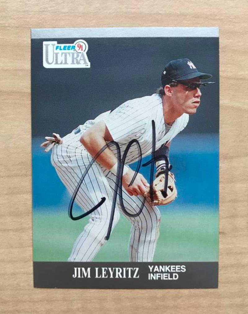 JIM LEYRITZ NEW YORK YANKEES SIGNED AUTOGRAPHED 1991 FLEER CARD #237 W/COA