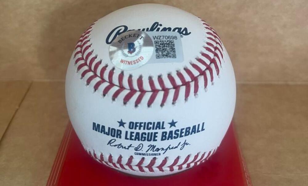 RANDY AROZARENA AL ROY 21 MARINERS SIGNED AUTOGRAPHED M.L. BASEBALL BECKETT AUTH