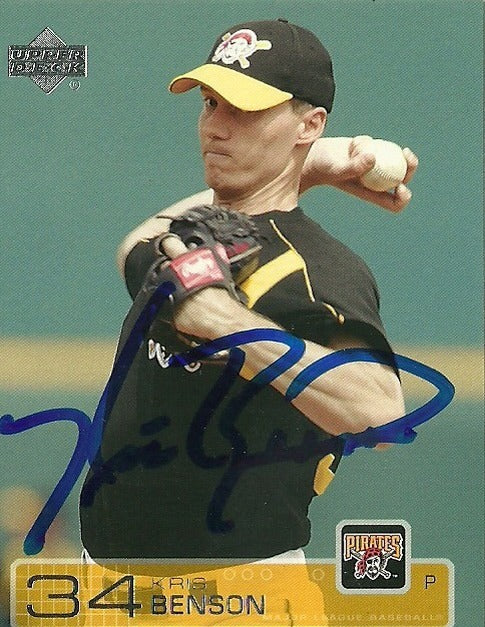 KRIS BENSON PITTSBURGH PIRATES SIGNED AUTOGRAPHED 2003 UPPER DECK CARD #482 COA