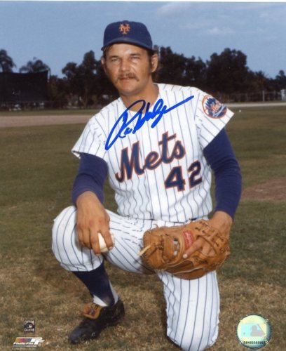 RON HODGES NEW YORK METS SIGNED 8X10 PHOTO W/COA