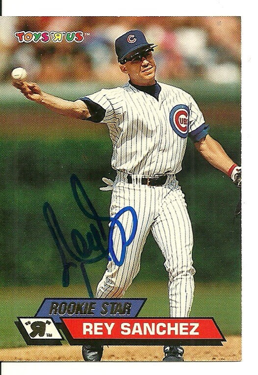 REY SANCHEZ CHICAGO CUBS SIGNED AUTO 1993 TOYS-R-US CARD #60 W/COA
