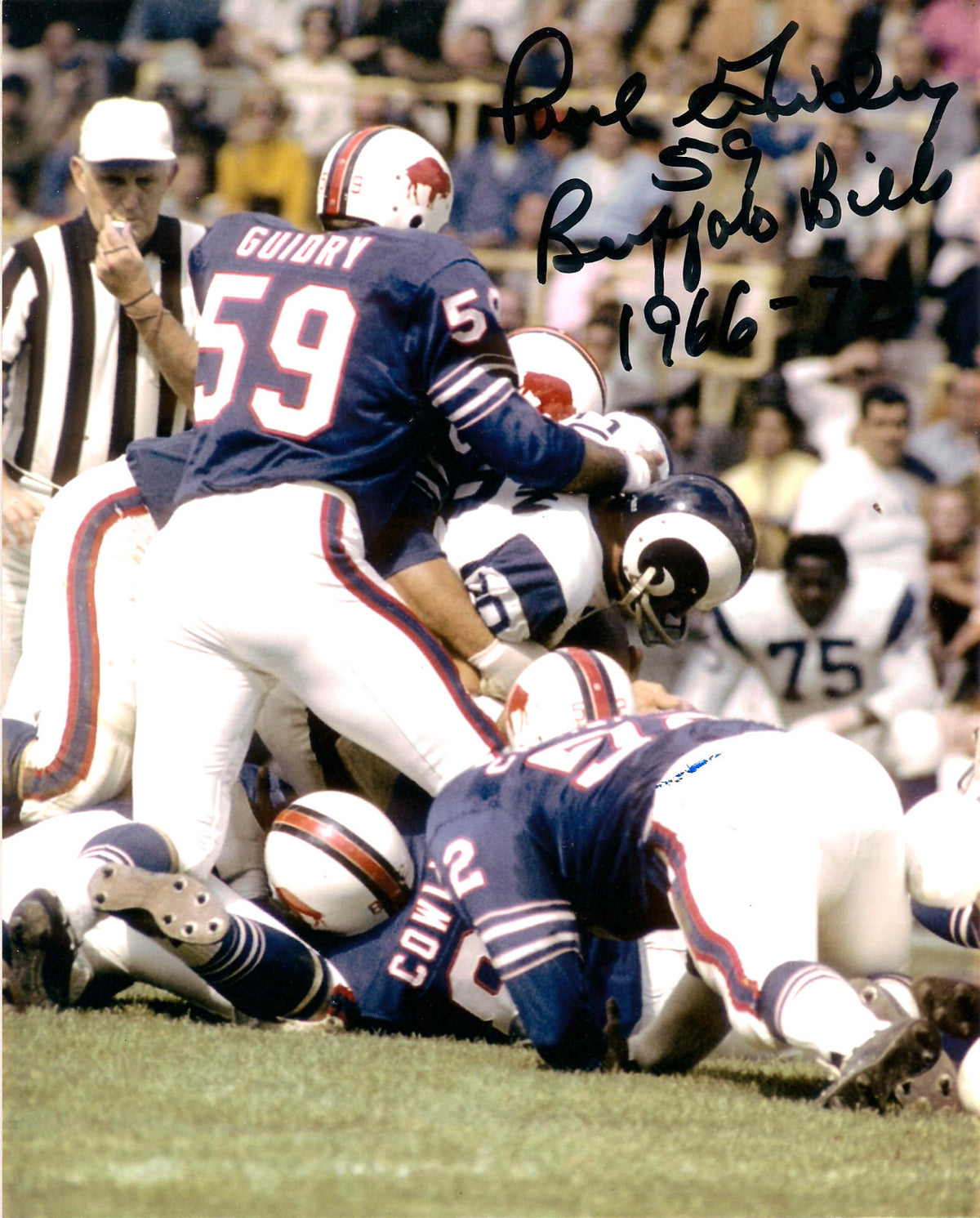 PAUL GUIDRY BUFFALO BILLS AUTOGRAPHED SIGNED 8X10 PHOTO W/COA