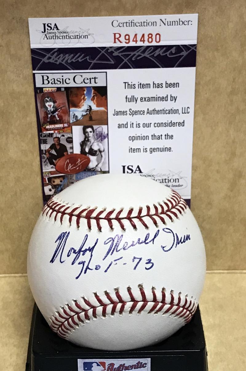MONTE MERRILL IRVIN HOF 73 NEGRO LEAGUES/GIANTS SIGNED M.L. BASEBAL JSA R94480