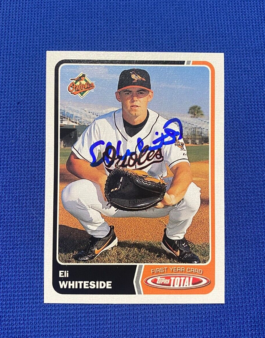 2003 TOPPS TOTAL ELI WHITESIDE BALTIMORE ORIOLES SIGNED AUTOGRAPHED CARD #332