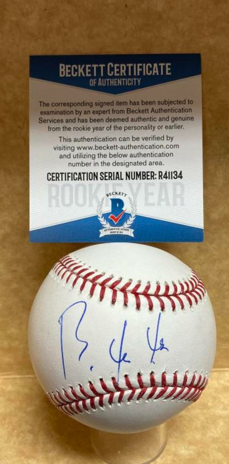 ROBERT PUASON OAKLAND A'S ROOKIE YEAR SIGNED AUTO M.L. BASEBALL BECKETT R41134