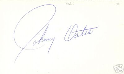 JOHNNY OATES BRAVES YANKEES DECEASED SIGNED 3X5 INDEX