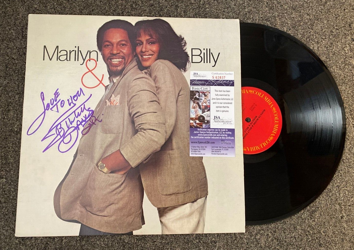 BILLY DAVIS JR MARILYN & BILLY SIGNED AUTOGRAPHED VINYL ALBUM COVER JSA COA
