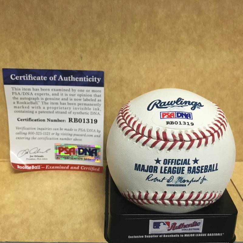 DOMINGO ACEVEDO NEW YORK YANKEES ROOKIE BALL M.L. SIGNED BASEBALL PSA RB01319