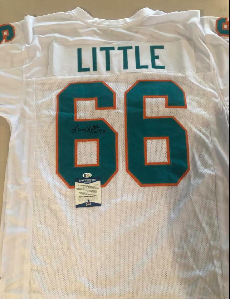 LARRY LITTLE HOF 93 SIGNED AUTOGRAPHED WHITE JERSEY BECKETT WB57744