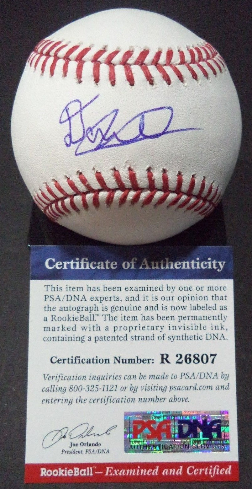 DANIEL CARBONELL GIANTS SIGNED M.L. BASEBALL "ROOKIE GRAPH"  PSA/DNA COA #R26807