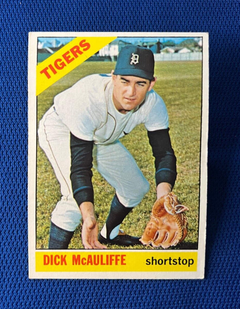 VINTAGE 1966 TOPPS DICK MCAULIFFE DETROIT TIGERS CARD #495