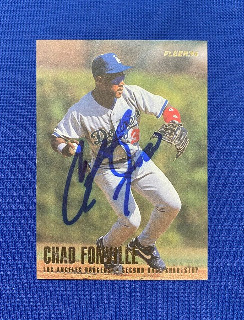 1996 FLEER CHAD FONVILLE LOS ANGELES DODGERS SIGNED AUTOGRAPHED CARD #433 W/COA