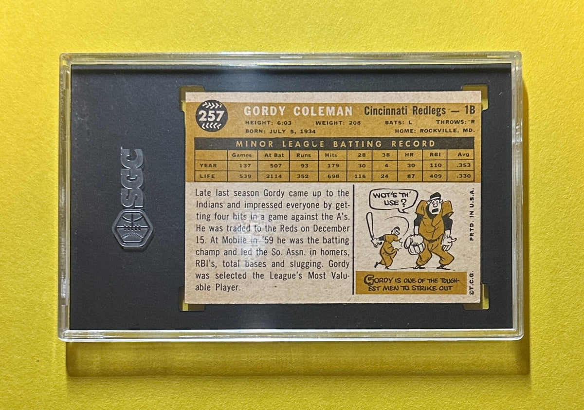 1960 TOPPS GORDY COLEMAN #257 SGC EX 5 REDS