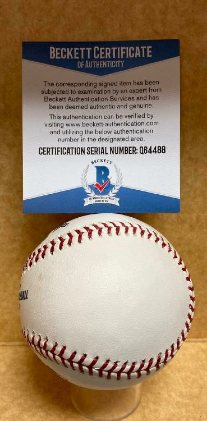 BUBBA CROSBY YANKEES/DODGERS SIGNED AUTOGRAPHED M.L. BASEBALL BECKETT Q64488