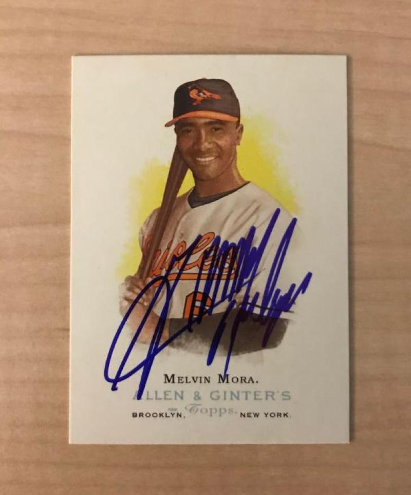 MELVIN MORA BALTIMORE ORIOLES SIGNED AUTOGRAPHED 2006 TOPPS CARD #192 W/COA 