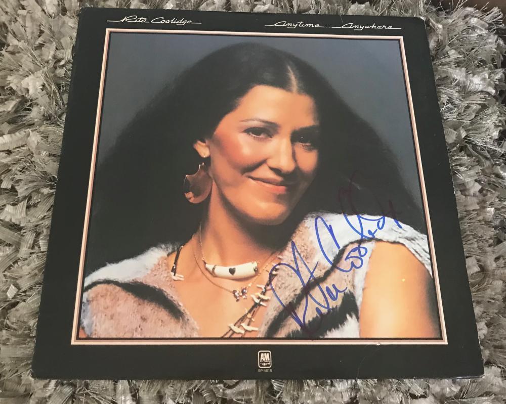 RITA COOLIDGE ANYTIME...ANYWHERE   SIGNED   VINYL LP RECORD W/ COA 