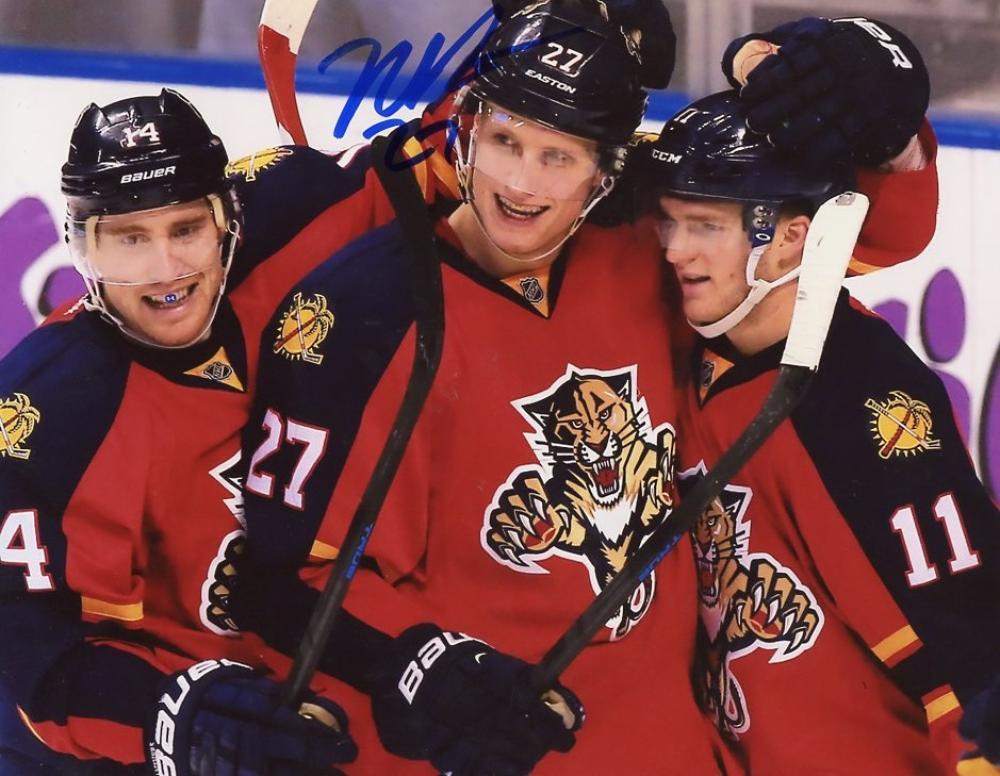 NICK BJUGSTAD UP CELEBRATE FLORIDA PANTHERS SIGNED AUTOGRAPHED 8X10 PHOTO W/COA