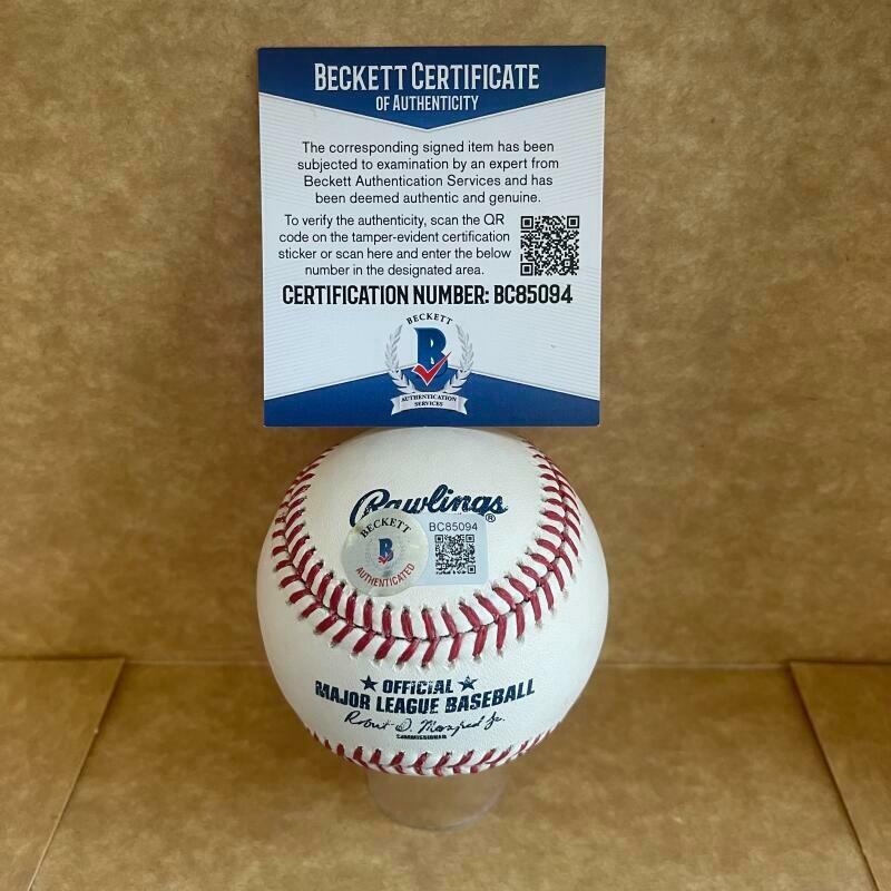 A.J. PUK OAKLAND A'S SIGNED AUTOGRAPHED M.L. BASEBALL BAS BC85094