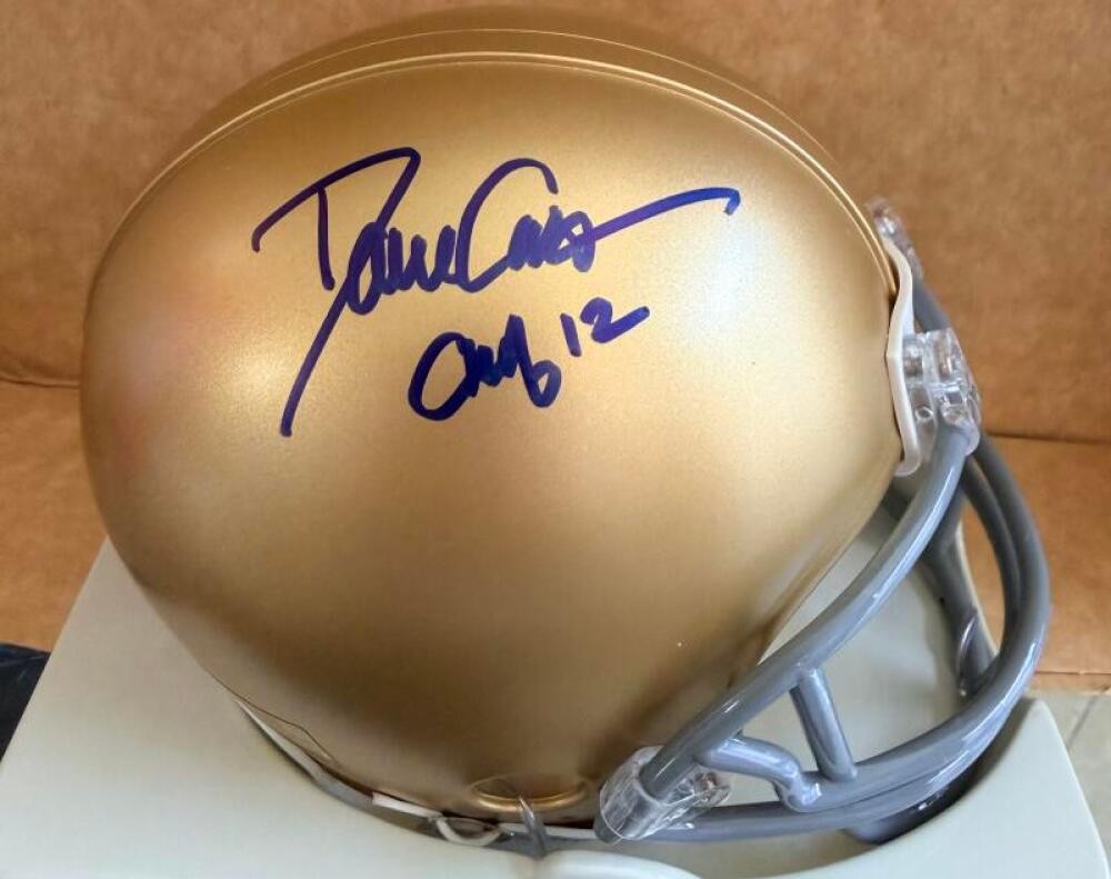 DAVE CASPER NOTRE DAME CHOF 12 SIGNED MINI HELMET BECKETT AUTH
