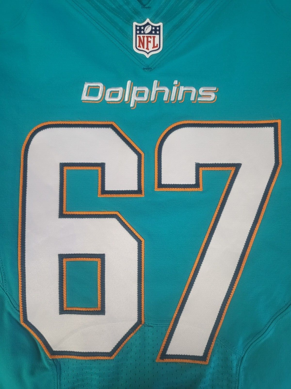 LAREMY TUNSIL #67 MIA DOLPHINS SIGNED AUTO TEAM ISSUED 2014 ON FIELD JERSEY JSA