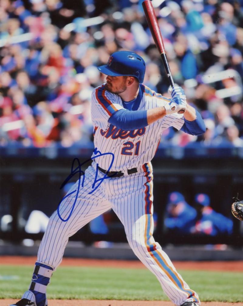 LUCAS DUDA NEW YORK METS SIGNED AUTOGRAPHED AT BAT 8X10 PHOTO W/COA