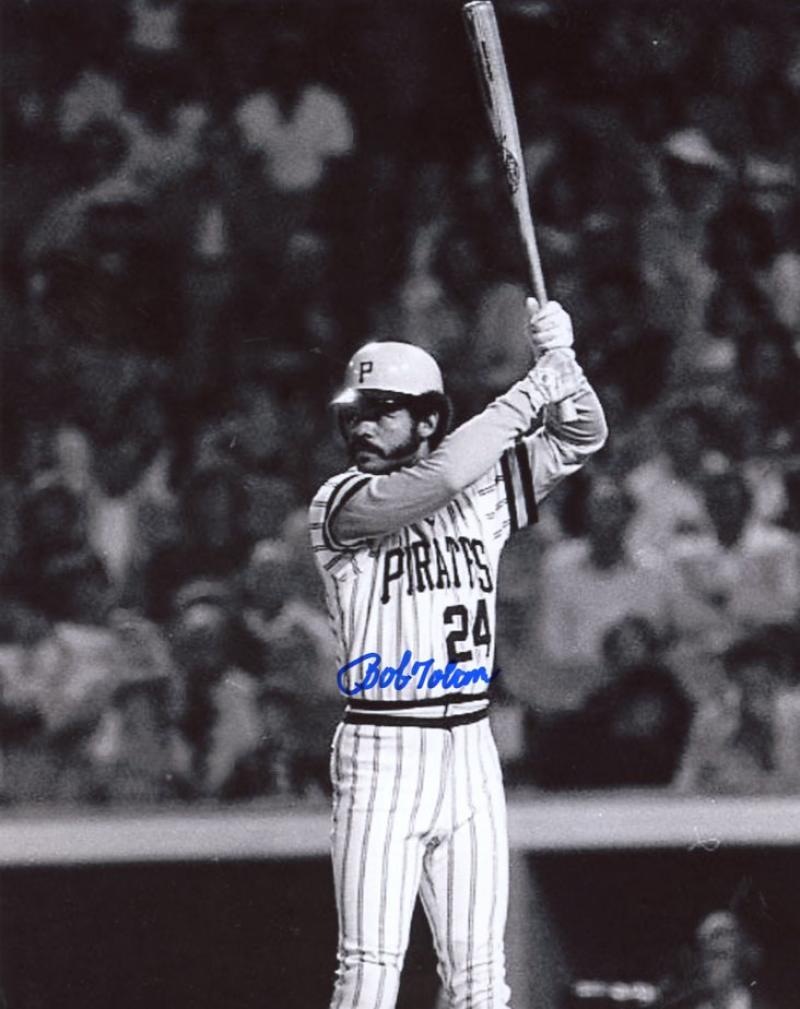 BOBBY TOLAN PITTSBURGH PIRATES SIGNED AUTOGRAPHED B/W 8X10 PHOTO W/COA