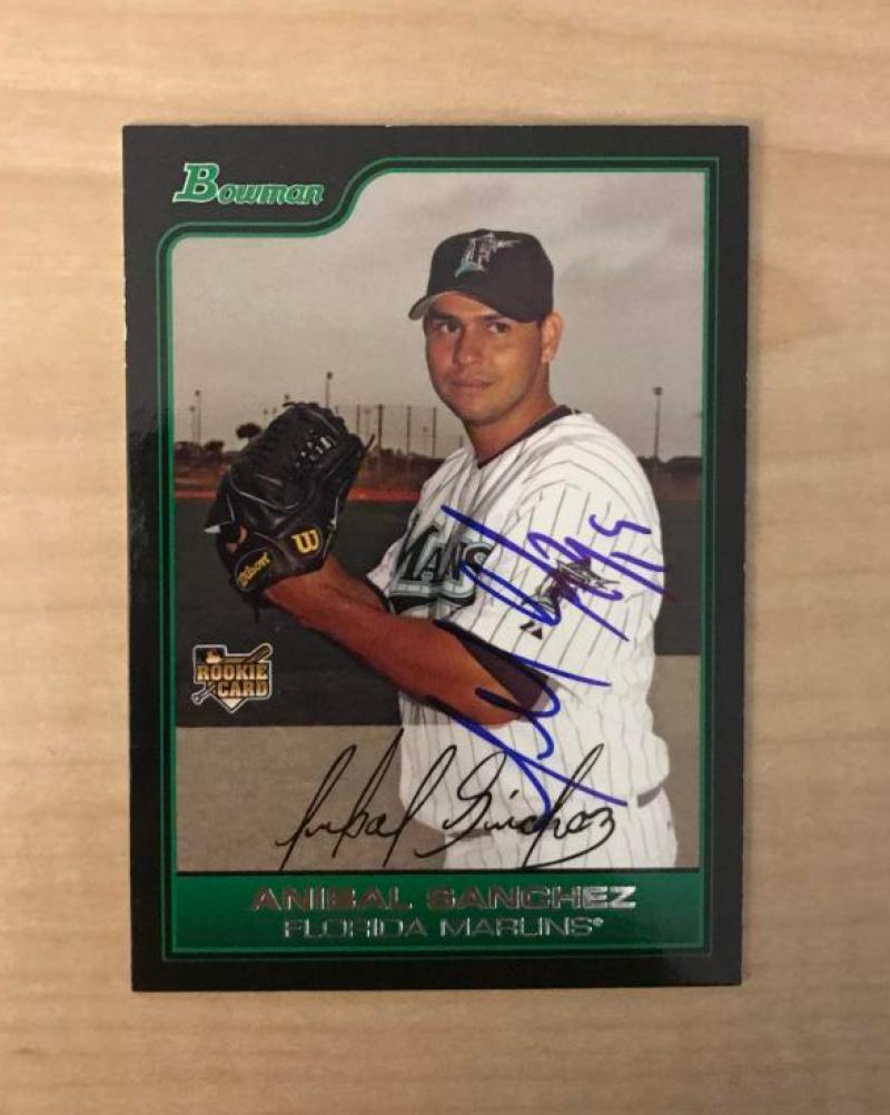 ANIBAL SANCHEZ FLORIDA MARLINS SIGNED AUTOGRAPHED 2006 BOWMAN CARD #BDP44 W/COA