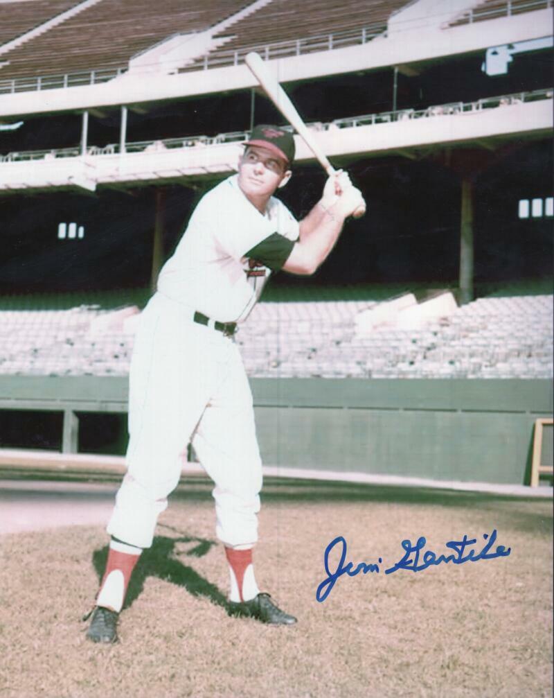 JIM GENTILE BALTIMORE ORIOLES SIGNED AUTOGRAPHED 8X10 PHOTO W/ COA