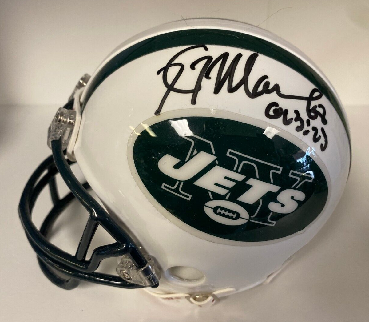KEVIN MAWAE NEW YORK JETS SIGNED AUTOGRAPHED MINI HELMET BECKETT BAS